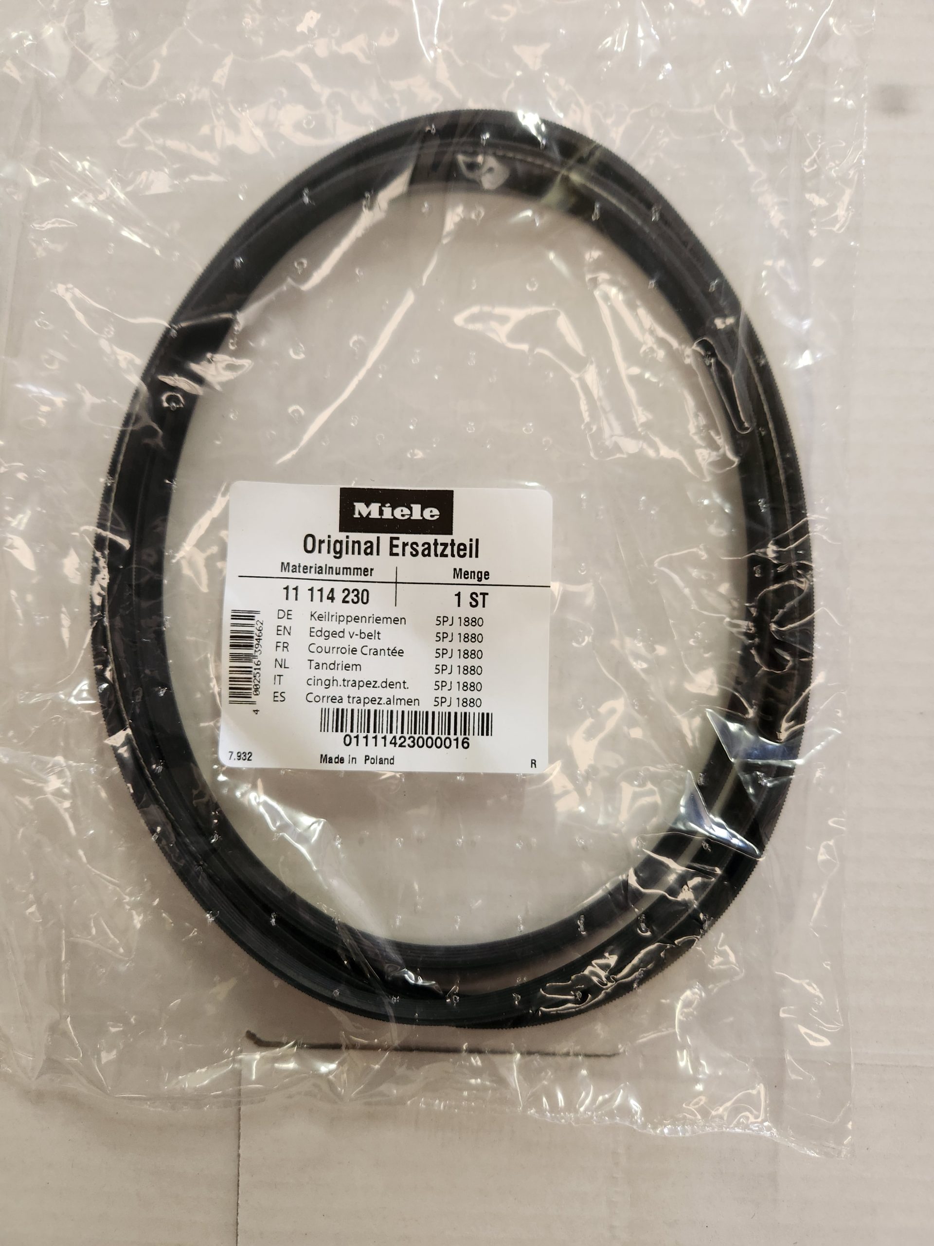 11114230 Genuine Miele Drive Belt Appliance Parts Australia
